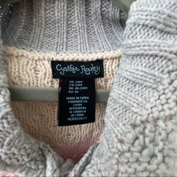 Cynthia Rowley 24m knitted grey & pink jacket vest - Picture 8 of 8